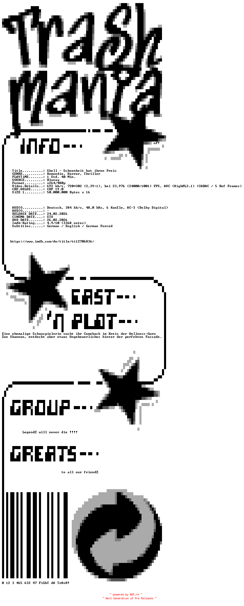 NFO for the release Shell.Schoenheit.hat.ihren.Preis.German.2024.AC3.BDRip.x264-TM by TM