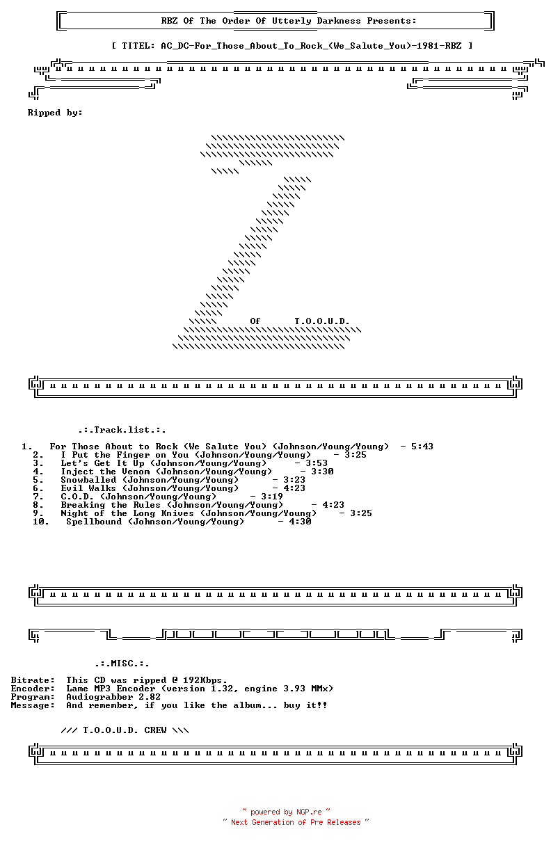 NFO for the release AC_DC-For_Those_About_To_Rock_(We_Salute_You)-1981-RBZ by RBZ