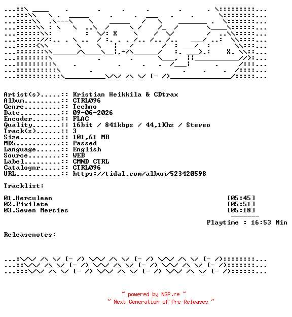 NFO for the release Kristian_Heikkila_And_CDtrax-CTRL096-16BIT-WEB-FLAC-2026-WAVED by WAVED