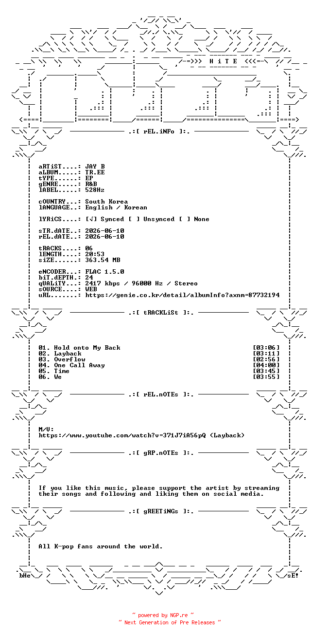 NFO for the release JAY_B-TR.EE-EP-24BIT-96KHZ-WEB-FLAC-2026-HiTE by HiTE