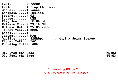 NFO for the release DOCOK-Drop_the_Bass-WEB-2026-XTC_iNT by XTC_iNT