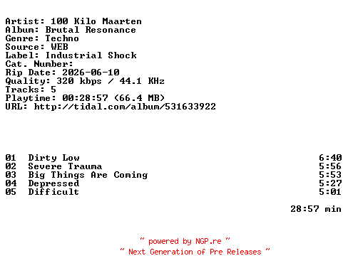 NFO for the release 100_Kilo_Maarten-Brutal_Resonance-EP-WEB-2026-ZLS by ZLS