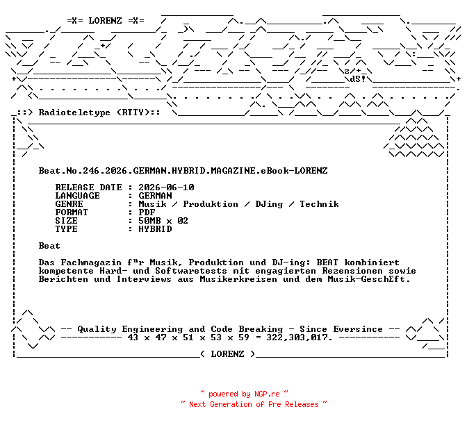 NFO for the release Beat.No.246.2026.GERMAN.HYBRID.MAGAZINE.eBook-LORENZ by LORENZ