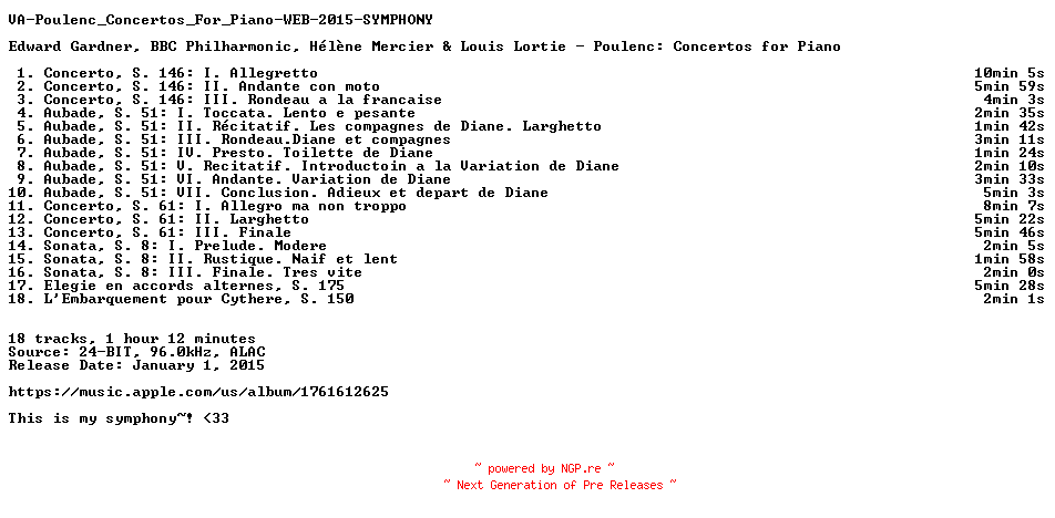 NFO for the release VA-Poulenc_Concertos_For_Piano-WEB-2015-SYMPHONY by SYMPHONY