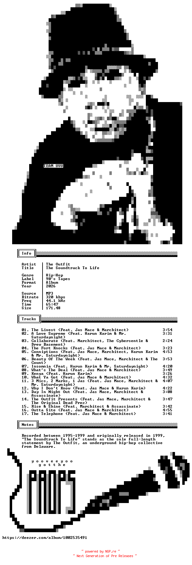 NFO for the release The_Outfit-The_Soundtrack_To_Life-Remastered_Deluxe_Edition-WEB-2026-UVU by UVU