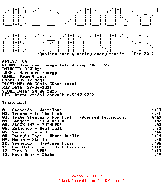 NFO for the release VA-Hardcore_Energy_Introducing_(Vol._7)-(HE125)-WEB-2026-BB by BB