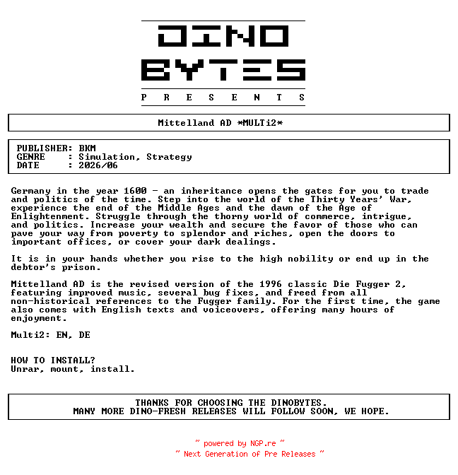 NFO for the release Mittelland_AD_MULTi2-DINOByTES by DINOByTES