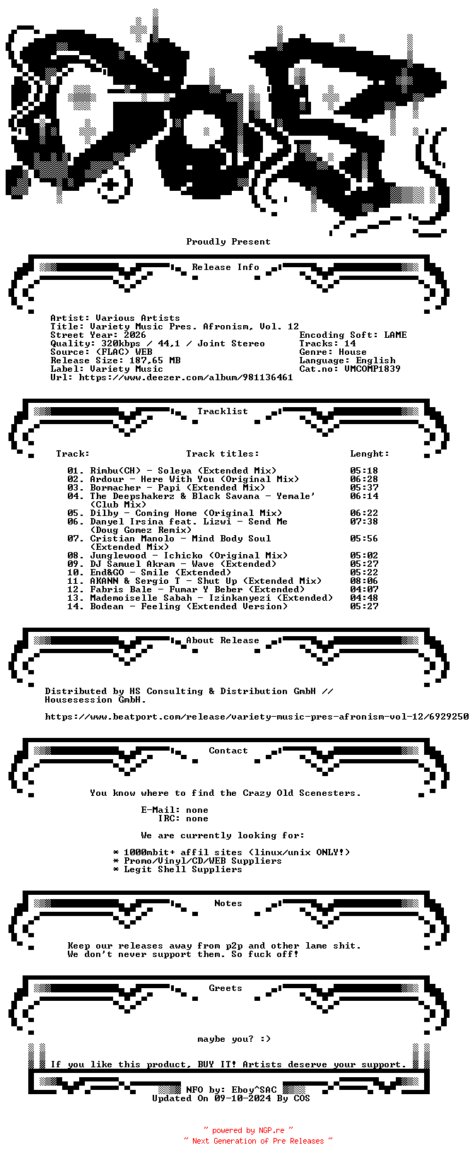 NFO for the release VA-Variety_Music_Pres._Afronism_Vol._12-(VMCOMP1839)-WEB-2026-COS by COS