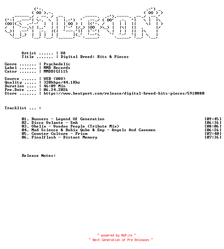NFO for the release VA-Digital_Breed_Bits_And_Pieces-(MMDDIGI115)-WEB-2026-FALCON by FALCON