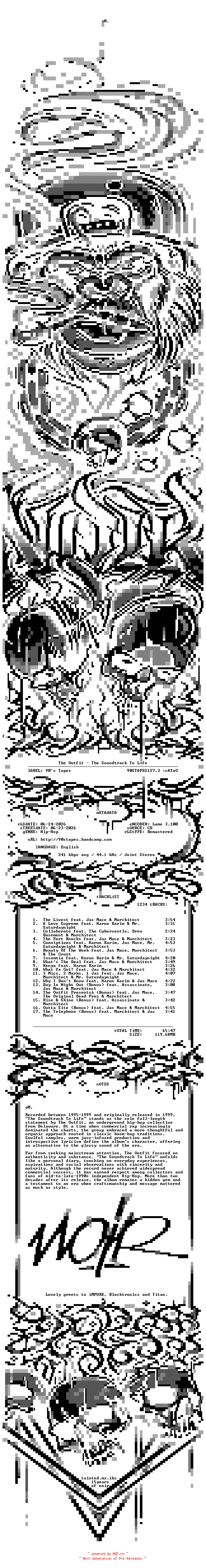 NFO for the release The_Outfit-The_Soundtrack_To_Life-Remastered-2026-NOiR by NOiR