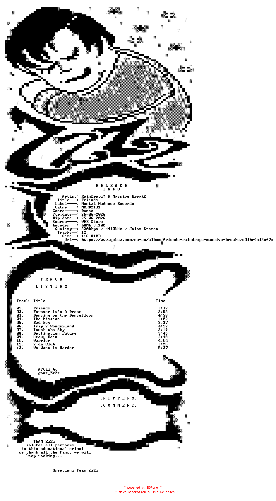 NFO for the release RainDropz_and_Massive_BreakZ_-_Friends-(MMRD2131)-WEB-2026-ZzZz by ZzZz
