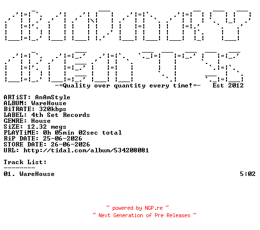 NFO for the release AnAmStyle-Warehouse-(4THSR334)-SINGLE-WEB-2026-BB by BB