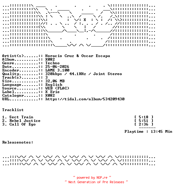 NFO for the release Horacio_Cruz_And_Oscar_Escapa-X082-WEB-2026-WAV by WAV
