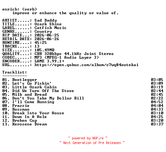 NFO for the release Sad_Daddy-Ozark_Shine-WEB-2026-ENRiCH by ENRiCH