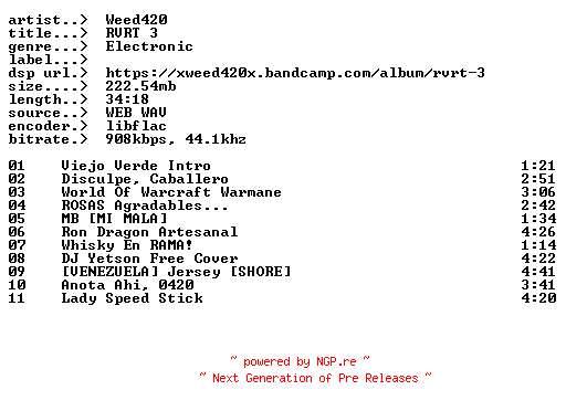NFO for the release Weed420-RVRT_3-ES-16BIT-WEB-FLAC-2023-EARWORMS by EARWORMS