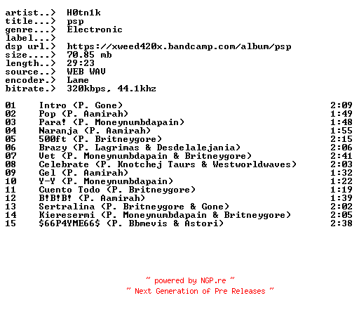 NFO for the release H0tn1k-psp-ES-WEB-2025-EARWORMS by EARWORMS