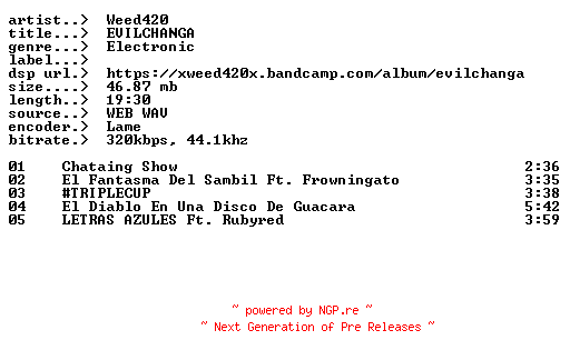 NFO for the release Weed420-EVILCHANGA-ES-WEB-2024-EARWORMS by EARWORMS