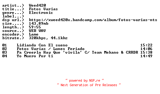 NFO for the release Weed420-Fotos_Varias-ES-WEB-2025-EARWORMS by EARWORMS