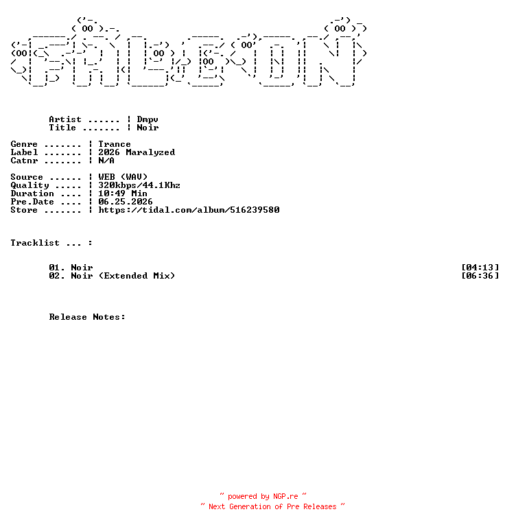 NFO for the release Dmpv-Noir-WEB-2026-FALCON by FALCON