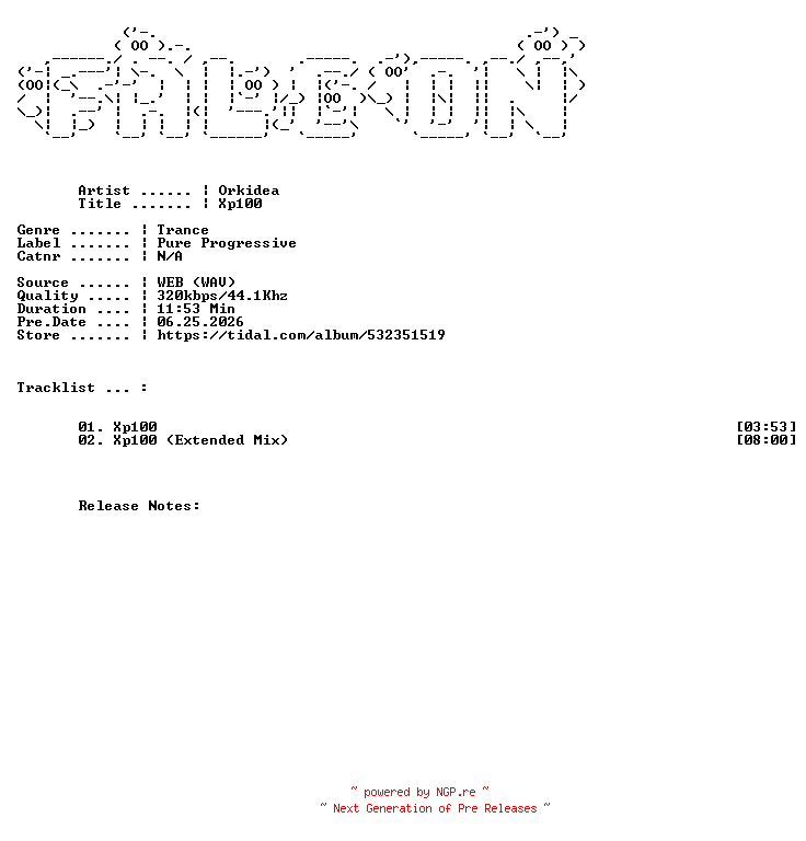 NFO for the release Orkidea-XP100-WEB-2026-FALCON by FALCON