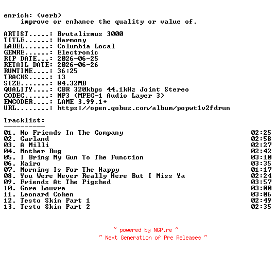 NFO for the release Brutalismus_3000-Harmony-WEB-2026-ENRiCH by ENRiCH