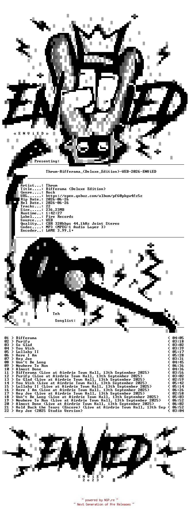 NFO for the release Thrum-Rifferama_(Deluxe_Edition)-WEB-2026-ENViED by ENViED