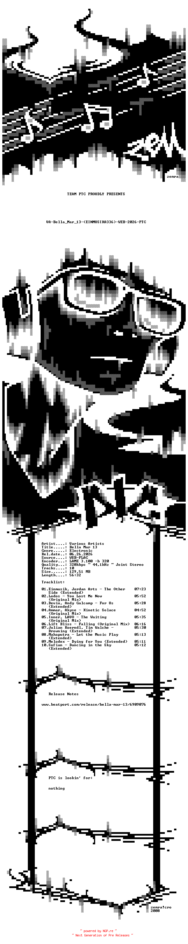 NFO for the release VA-Bella_Mar_13-(EINMUSIKA336)-WEB-2026-PTC by PTC