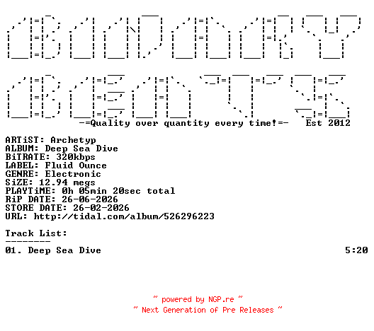 NFO for the release Archetyp-Deep_Sea_Dive-(FLOZ1242DIGI)-SINGLE-WEB-2026-BB by BB