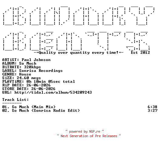 NFO for the release Paul_Johnson-So_Much-(SOND0003)-WEB-2026-BB by BB