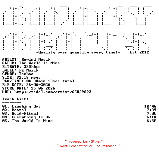 NFO for the release Rewind_Musik-The_World_Is_Mine-(RZ53)-WEB-2026-BB by BB