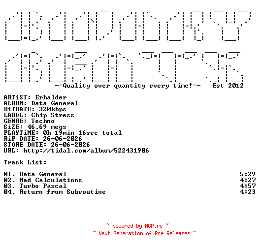 NFO for the release Erhalder-Data_General-(CHIP17)-WEB-2026-BB by BB