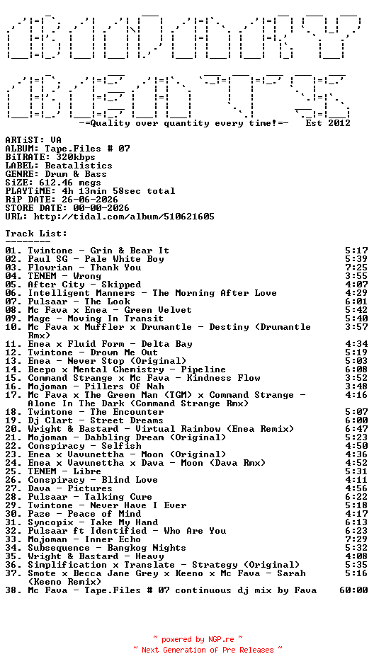 NFO for the release VA-Tape.Files_07-(BEATMIX007)-WEB-2026-BB by BB