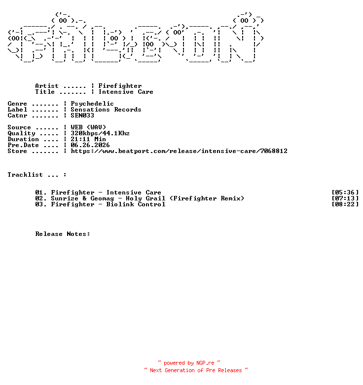 NFO for the release Firefighter-Intensive_Care-(SEN033)-WEB-2026-FALCON by FALCON