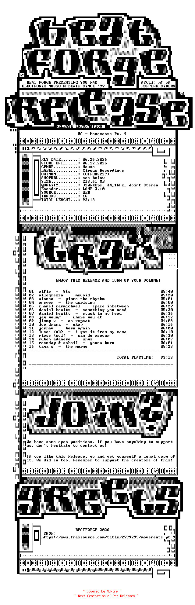 NFO for the release VA-Movements_Pt._9-(CIRCUS229)-WEB-2026-BF by BF