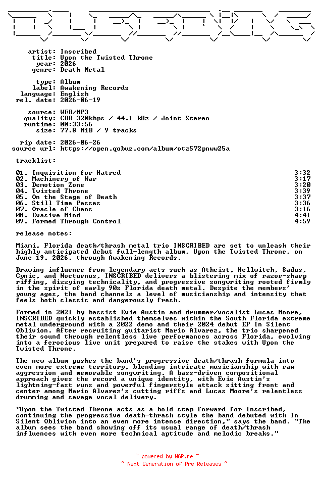 NFO for the release Inscribed-Upon_the_Twisted_Throne-WEB-2026-BLEEDiNG by BLEEDiNG