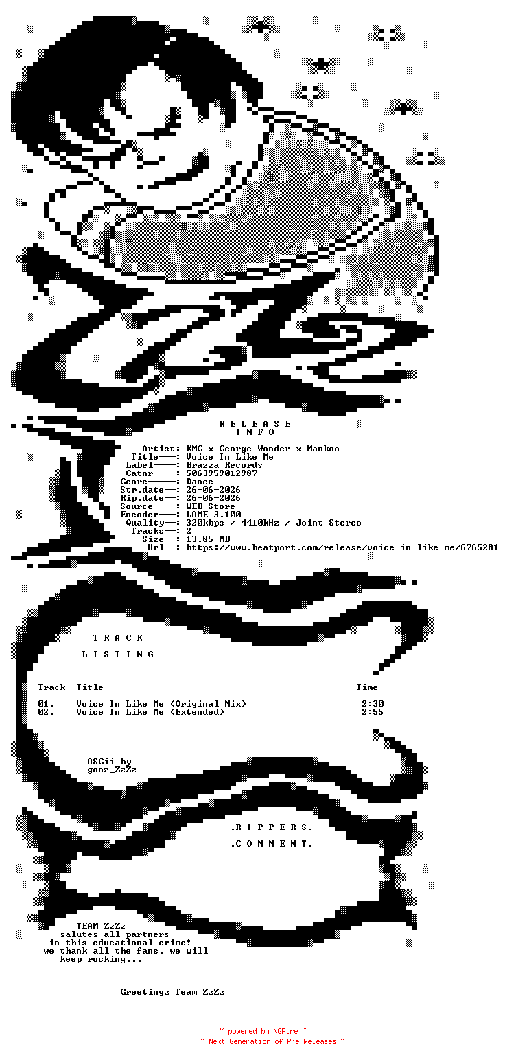 NFO for the release KMC_x_George_Wonder_x_Mankoo_-_Voice_In_Like_Me-(5063959012987)-WEB-2026-ZzZz by ZzZz