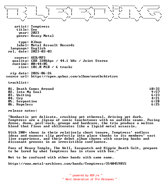 NFO for the release Temptress-See-WEB-2023-BLEEDiNG by BLEEDiNG