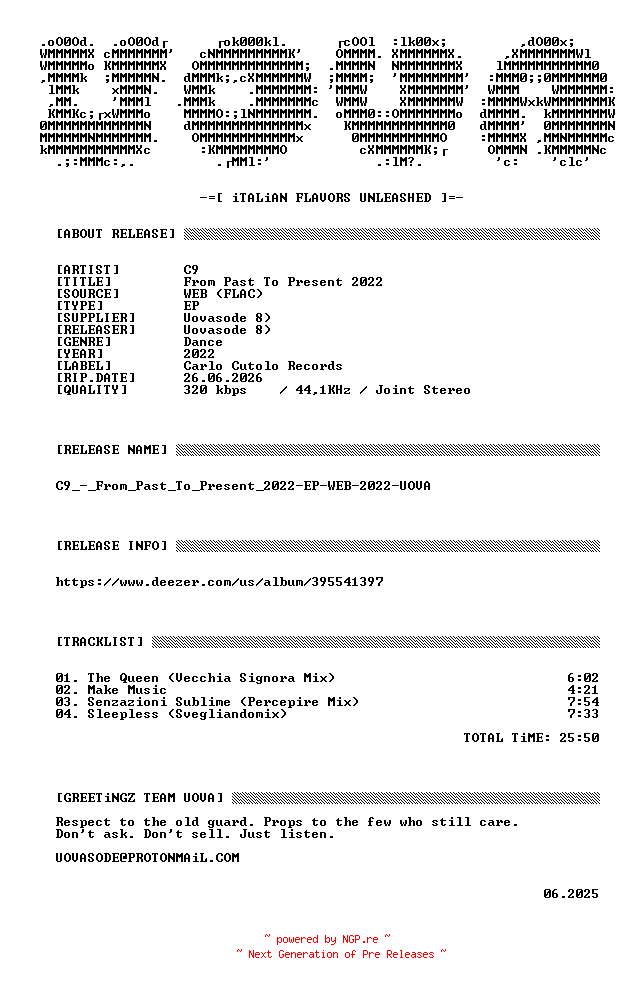 NFO for the release C9_-_From_Past_To_Present_2022-EP-WEB-2022-UOVA by UOVA