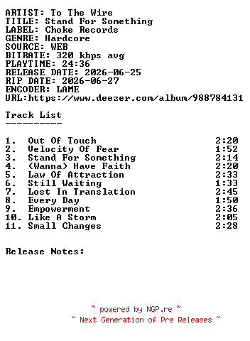 NFO for the release To_The_Wire-Stand_For_Something-WEB-2026-SDR by SDR