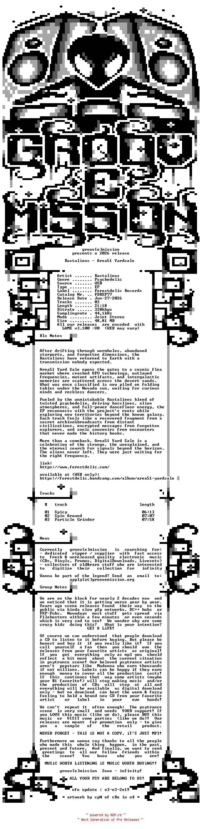 NFO for the release Rastaliens_-_Area51_Yardsale-(FDREP77)-WEB-2026-gEm by gEm