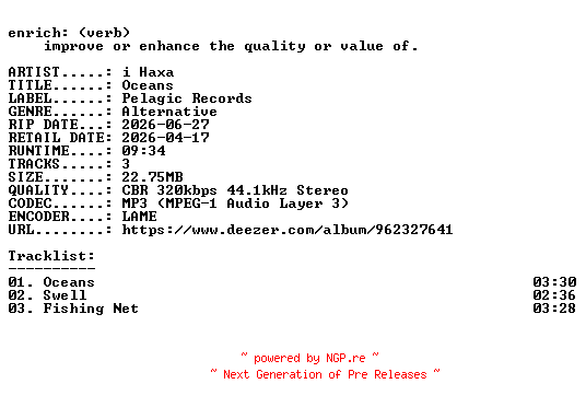 NFO for the release i_Haxa-Oceans-EP-WEB-2026-ENRiCH by ENRiCH