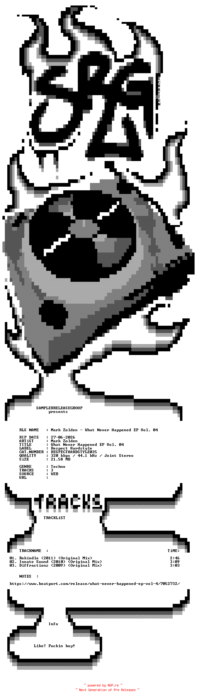 NFO for the release Mark_Zolden_-_What_Never_Happened_EP_Vol._04-(RESPECTHARDSTYLE035)-WEB-2026-SRG by SRG