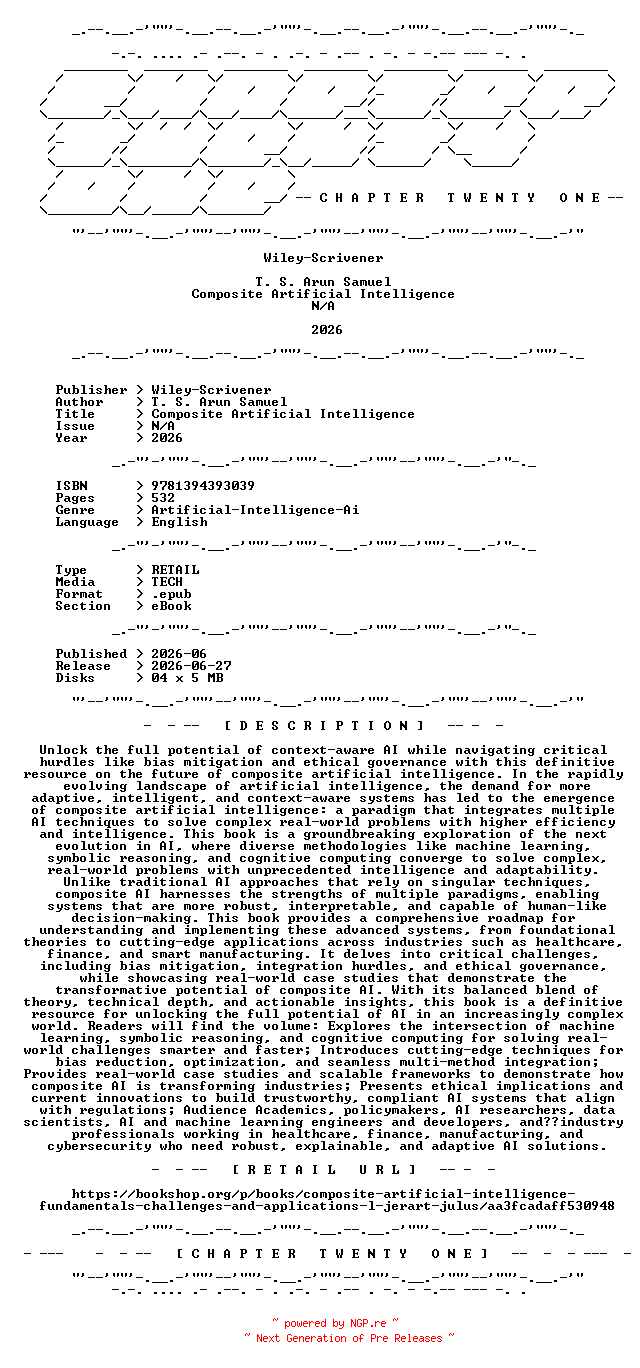 NFO for the release Wiley-Scrivener.-.Composite.Artificial.Intelligence.2026.RETAIL.EPUB.eBook-CTO by CTO