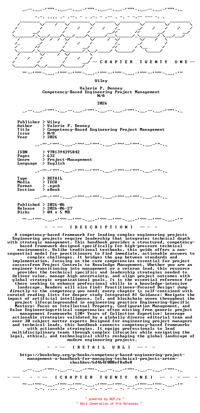NFO for the release Wiley.-.Competency-Based.Engineering.Project.Management.2026.RETAIL.EPUB.eBook-CTO by CTO