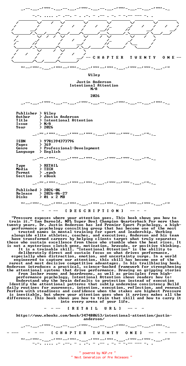 NFO for the release Wiley.-.Intentional.Attention.2026.RETAIL.EPUB.eBook-CTO by CTO