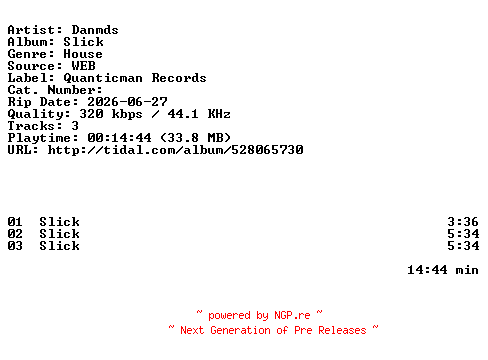 NFO for the release Danmds-Slick-EP-WEB-2026-ZLS by ZLS