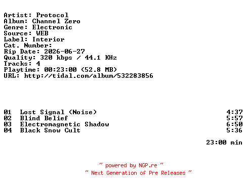 NFO for the release Protocol-Channel_Zero-EP-WEB-2026-ZLS by ZLS