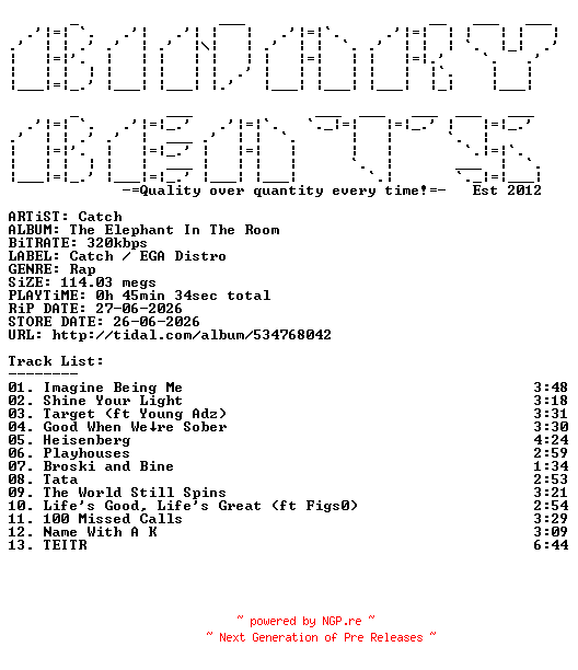 NFO for the release Catch-The_Elephant_In_The_Room-WEB-2026-BB by BB