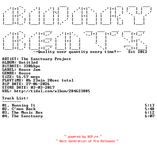 NFO for the release The_Sanctuary_Project-Untitled-(HJA9434)-WEB-2017-BB by BB