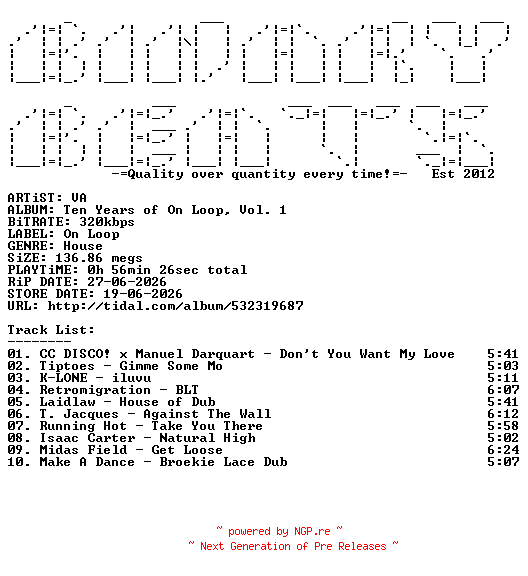 NFO for the release VA-Ten_Years_Of_On_Loop_Vol._1-(ONLOOP024)-WEB-2026-BB by BB